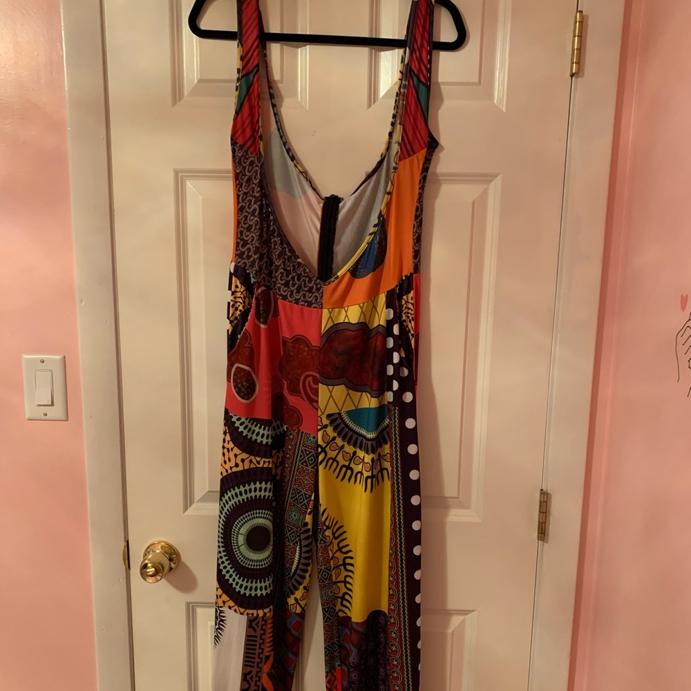 Women’s Mixed African Print Jumpsuit